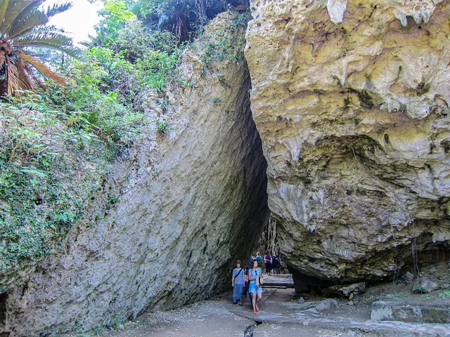 斎場御嶽の三庫理の岩と緑